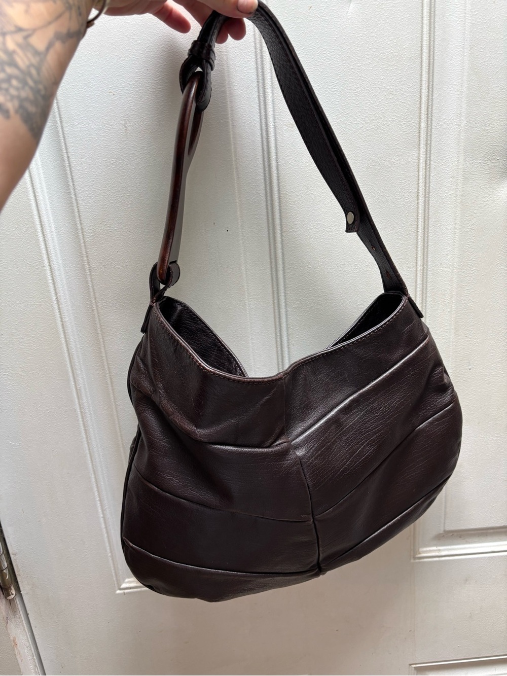 Fendi Dark Brown Leather Shoulder Bag - Picture 1 of 5